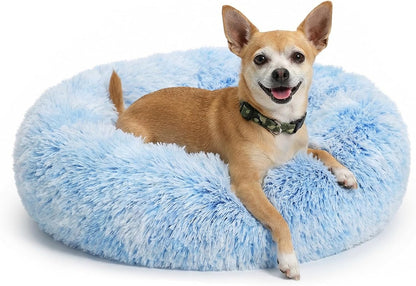 Small Calming Dogs Bed for Small Dogs Anti-Anxiety Machine Washable Fluffy Luxury Anti-Slip Waterproof Mute Base Warming Cozy Soft Pet Puppy round Bed16