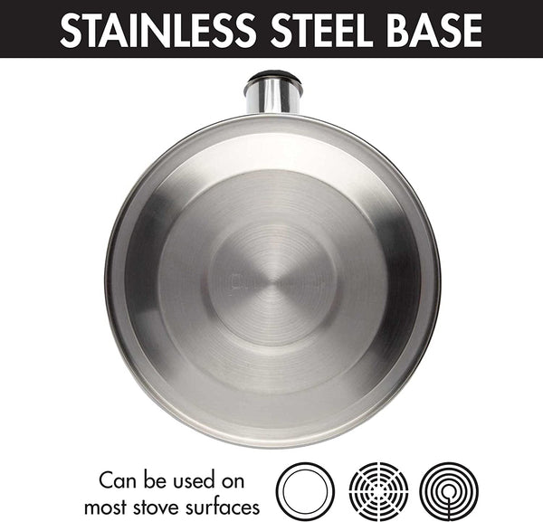 Stewart Whistling Tea Kettle for Stovetop, Stainless Steel Stove Top Kettle with Fast Boil Whistling Spout and Cool Touch Folding Handle, 1.5-Quart, Brushed Silver with Black Handle8