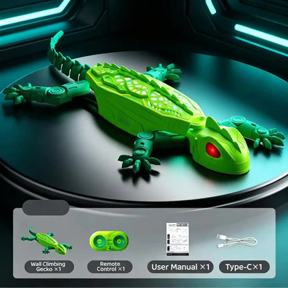 Remote Control Climbing Gecko Toy for Cats, Climbing Gecko Cat Toy That Climbs the Wall (Green)2