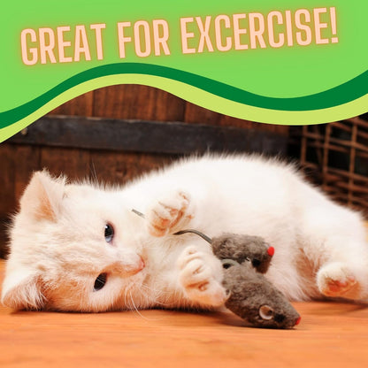 Smokey'S Stash Rabbit Fur Mouse Cat Toy 12 per Pack White and Gray Fuzzy Toys for Cats with Rattle Realistic Fake Mice (12)5