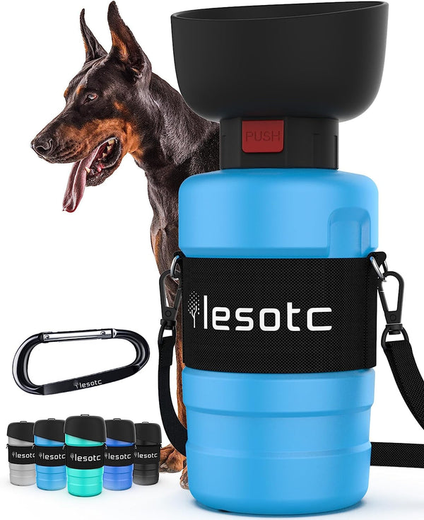 Lesotc Dog Water Bottle, Portable Water Dispenser with Travel Water Bowl, Leak Proof Pet Travel Squeeze Bottle, Puppy Essentials Dog Stuff Accessories for Outdoor Walking, Hiking, Camping16
