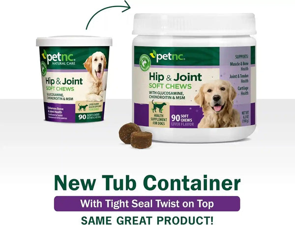 Petnc Natural Care Hip and Joint Soft Chews for Dogs, 90 Count - 27591 | Glucosamine Chondroitin MSM Dog Chews with Hyaluronic Acid, Liver Flavored Bone & Joint Support Supplement, for All Breeds3
