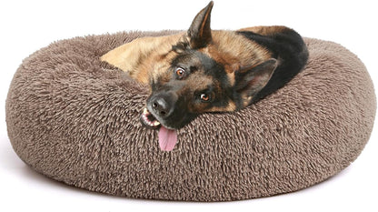 MIXJOY Orthopedic Dog Bed Comfortable Donut Cuddler round Pet Beds Ultra Soft Washable Dog and Cat Cushion (20''/23''/30'') (23'', Brown)19