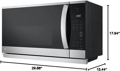 2.1 Cu. Ft. 30 In. Width Printproof Stainless Steel 1,050-Watt Smart Over-The-Range Microwave Oven with Extendavent 2.08