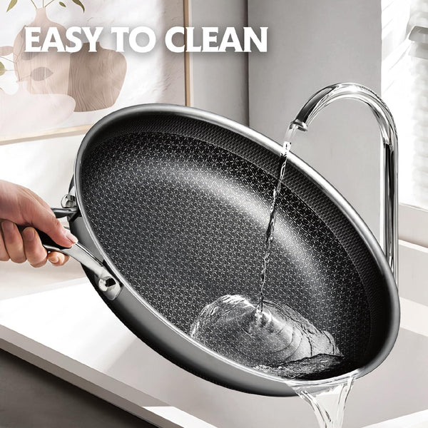 Frying Pan, 10 Inch Hybrid Non Stick Stainless Steel Skillets, Dishwasher Induction Oven Broiler Safe, Non Toxic Chef'S Pan, PFOA Free Cookware5