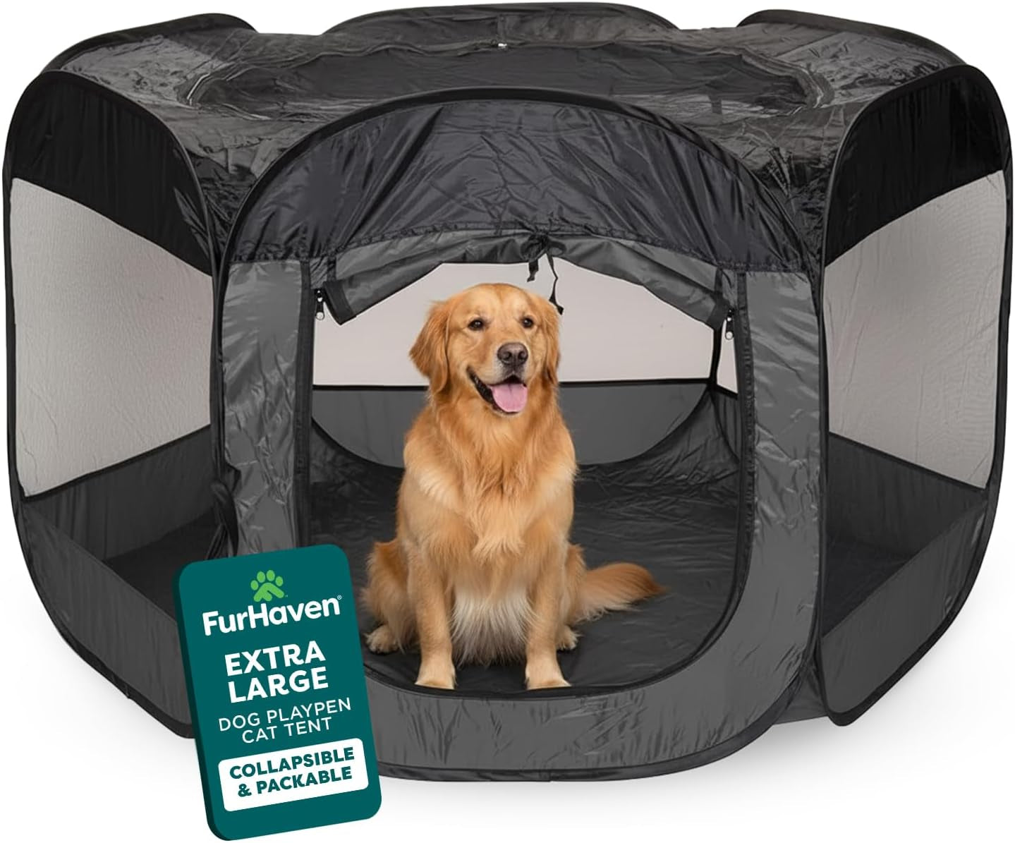 furhaven-soft-sided-dog-cat-playpen-portable-foldable-indoor-outdoor-pet-playpen-with-mesh-windows-zippered-door-gray-extra-large