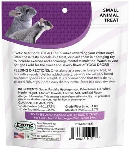 Yogu Drops - All Natural Healthy Yogurt Treat - for Sugar Gliders, Prairie Dogs, Monkeys, Squirrels, Guinea Pigs, Rabbits, Chinchillas, Rats, Marmosets, Degus & Other Small Pets (5.5 Oz.)4