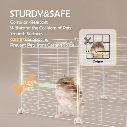 MEEXPAWS Guinea Pig Cages Small Animal Playpen Large 42" L X 28" W X 28" H | with Waterproof PVC Liner & Washable Pee Pad &Storage Space, C&C Cage for Guinea Pigs Indoor Pet Enclosure Wire Yard Playpen6