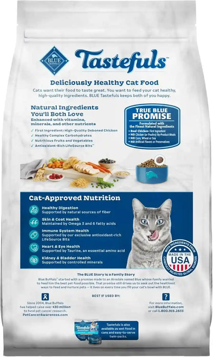 Blue Buffalo Tastefuls Active Cat Dry Cat Food, Made in the USA with Natural Ingredients, Chicken & Brown Rice Recipe, 3-Lb. Resealable Bag2