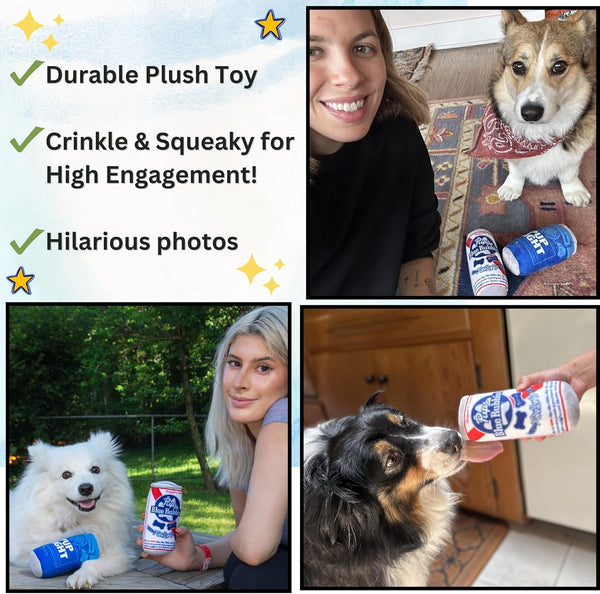 Nestpark Pup Light and Pups Blue Rubbin - Parody Beer Dog Toys - Funny Plush Squeaky and Crinkle Dog Toys Dog Gifts for Dog Birthday (2 Pack) (Mix)9