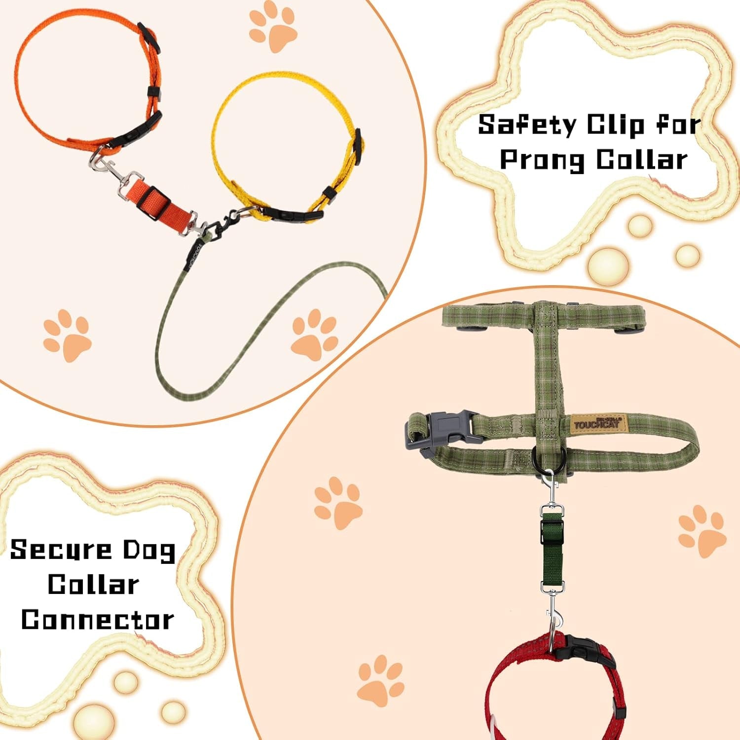 saintrygo-8-pieces-dog-collar-clip-prong-collar-safety-clip-adjustable-nylon-backup-harness-connector-double-ended-backup-clasp-for-dog-harness-petcute-colors