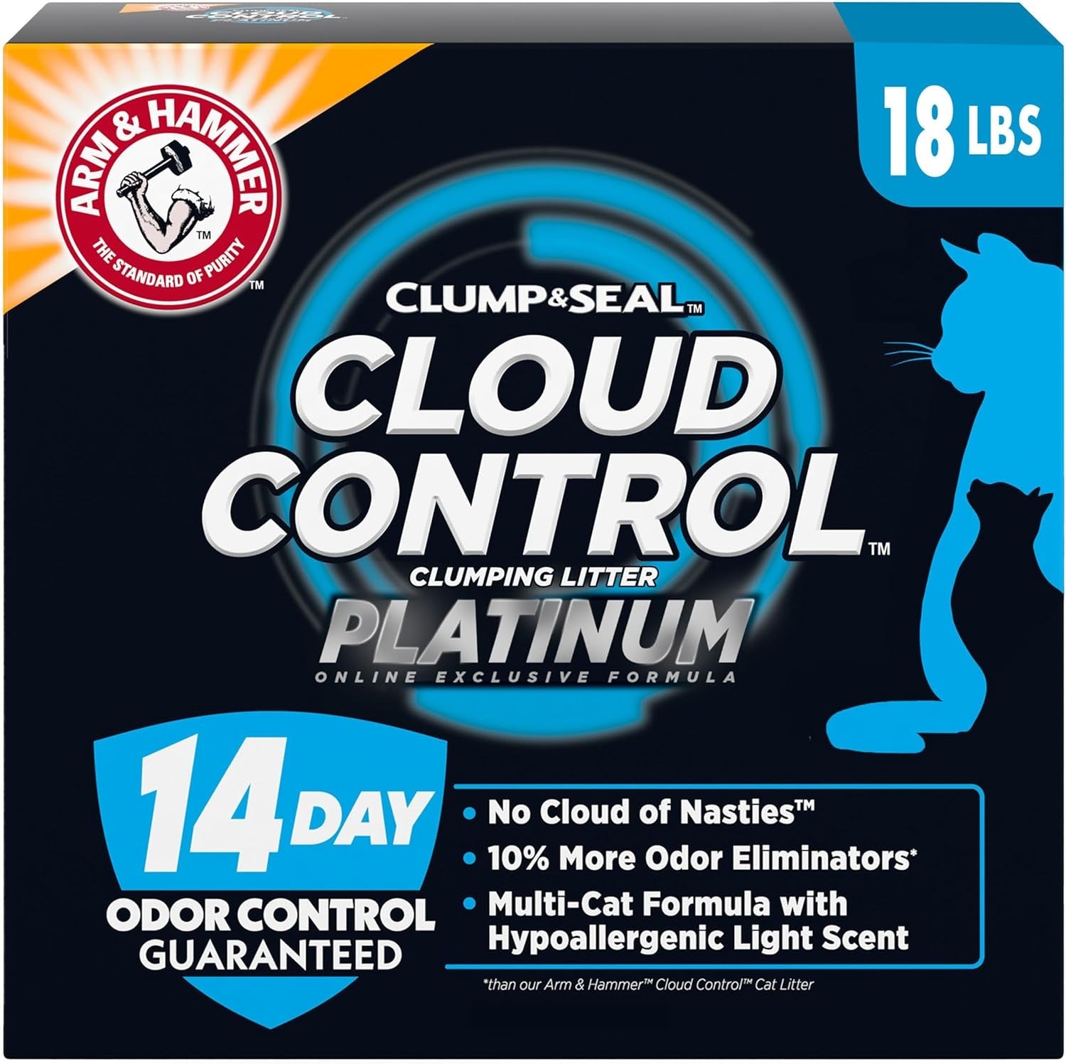 arm-hammer-slide-platinum-easy-clean-up-clumping-cat-litter-18-lbs-24-7-odor-control-triple-action-freshness-non-stick-easy-clean-up-low-tracking-multi-cat-formula-scented