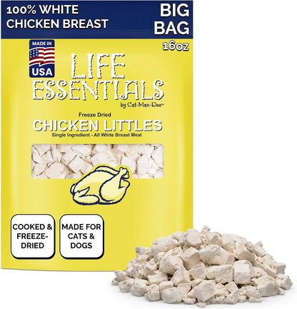 Life Essentials by Cat-Man-Doo | Chicken Littles - 5Oz Bag | Freeze Dried Chicken Cat & Dog Treats | Healthy, Single Ingredient, Training Treats, High Protein | Cooked, Diced & Freeze Dried, Healthy Chicken Cat Treats & Small Dog Treats, High Protein Pet Treats and Toppers, Made in USA8