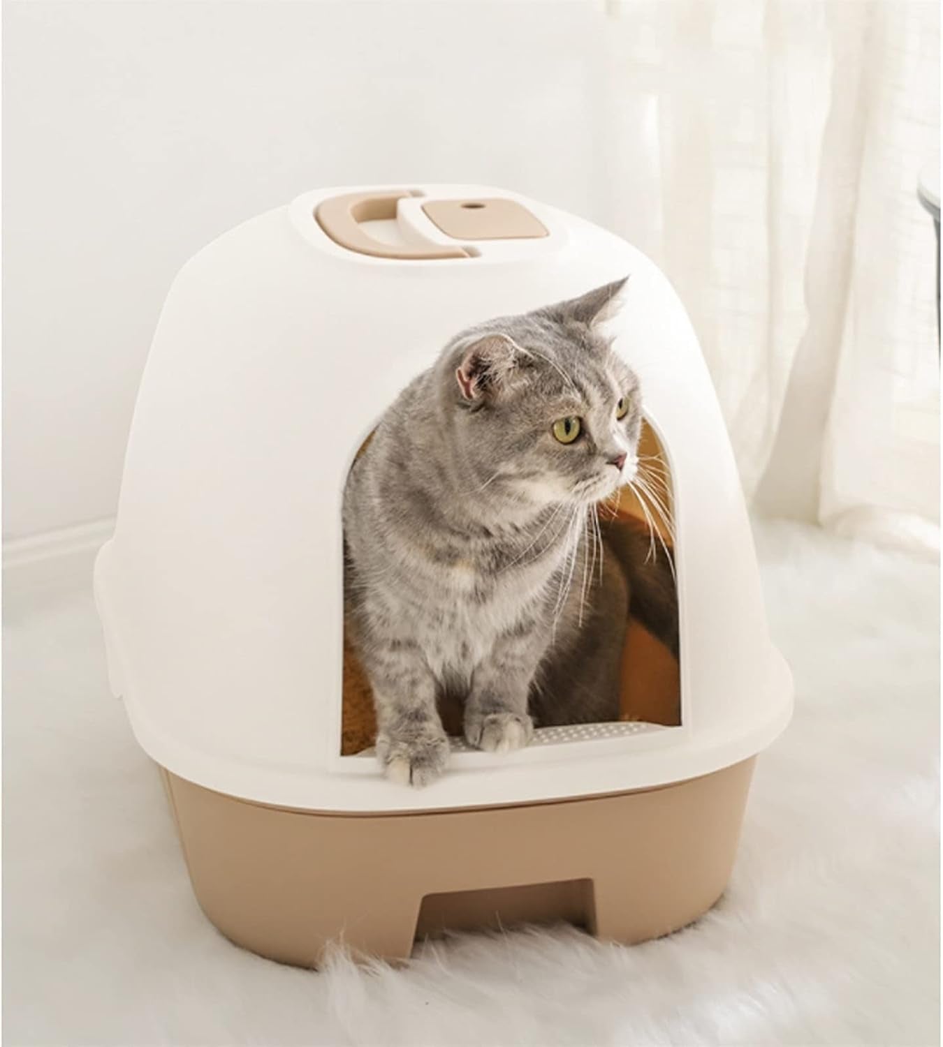 dog-potty-training-toilet-fully-enclosed-hooded-litter-pan-with-front-entry-odor-close-door-cat-litter-box-scoop-suppliea