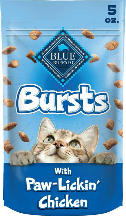 Blue Buffalo Bursts Paw-Lickin' Chicken Crunchy & Creamy Cat Treats, Great for Training, Made with Real Chicken, Natural Cat Treats Enhanced with Vitamins, Minerals & Other Nutrients, 5 Oz.1