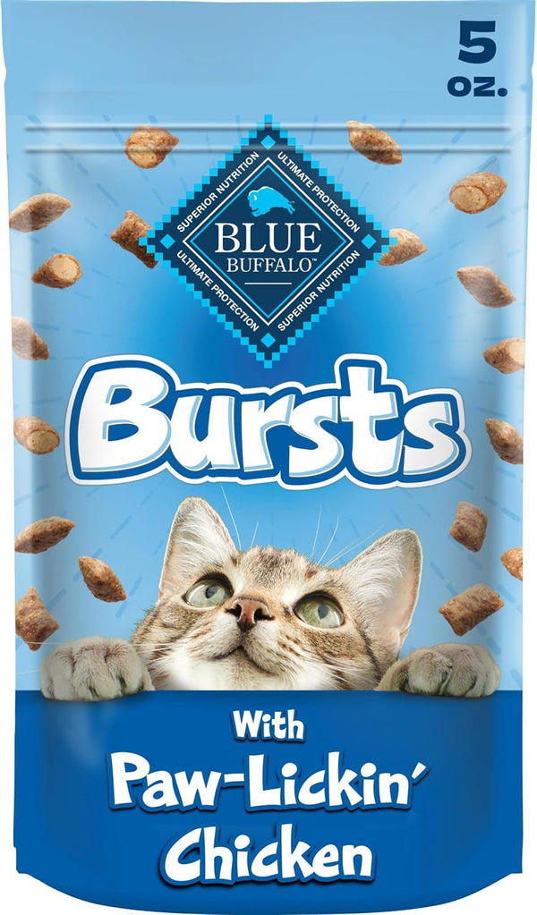 Blue Buffalo Bursts Paw-Lickin' Chicken Crunchy & Creamy Cat Treats, Great for Training, Made with Real Chicken, Natural Cat Treats Enhanced with Vitamins, Minerals & Other Nutrients, 5 Oz.1