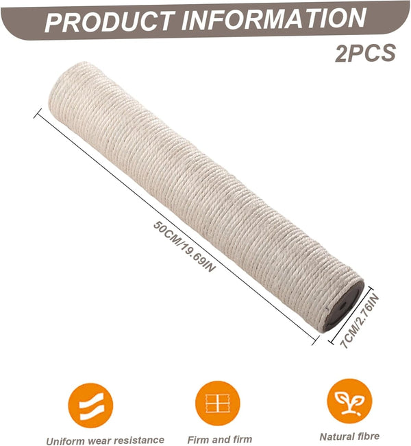 2PCS Cat Scratching Post Replacement, 20 Inch Sisal Cat Tree Replacement Post, 8Mm Bolts, Easy to Install3