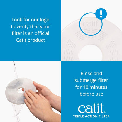 Catit Triple Action Replacement Original Water Fountain Filters, 5 Pack – Official Replacement Filters for Catit Cat Drinking Water Fountains4