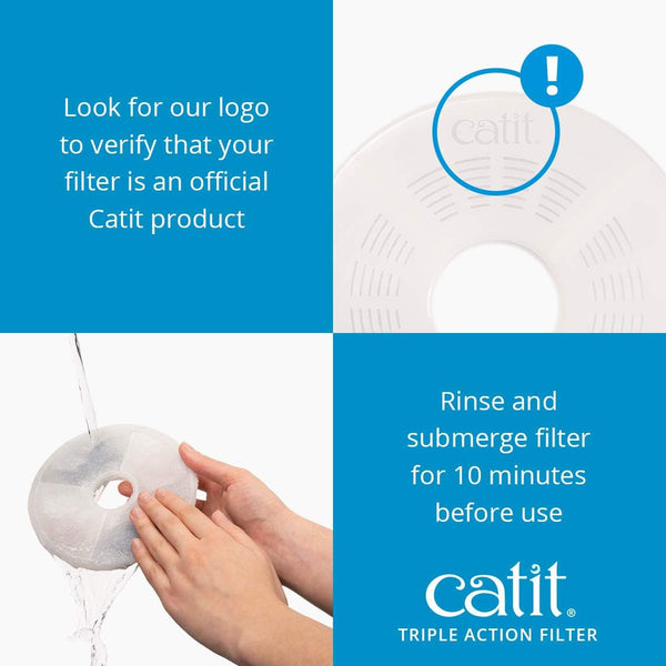 Catit Triple Action Replacement Original Water Fountain Filters, 5 Pack – Official Replacement Filters for Catit Cat Drinking Water Fountains4