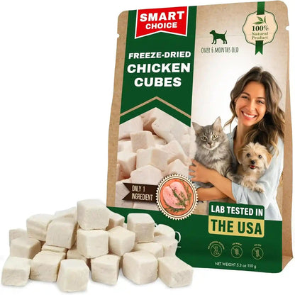 Beloved Pets Dog & Cat Treats Freeze Dried Chicken Cubes 5.3 Oz - All Natural Meat Raw Pet Food - Human Grade High-Protein Snacks & Grain-Free Jerky Chews for Cats and Small Dogs1