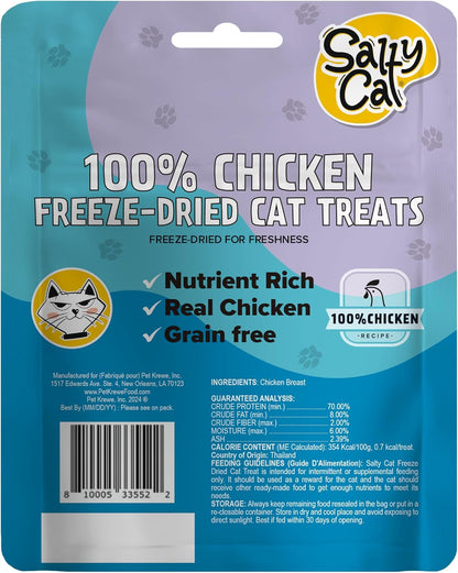 Salty Cat Natural Freeze-Dried Chicken Cat Treats, 10G Bag (12 Packs)7