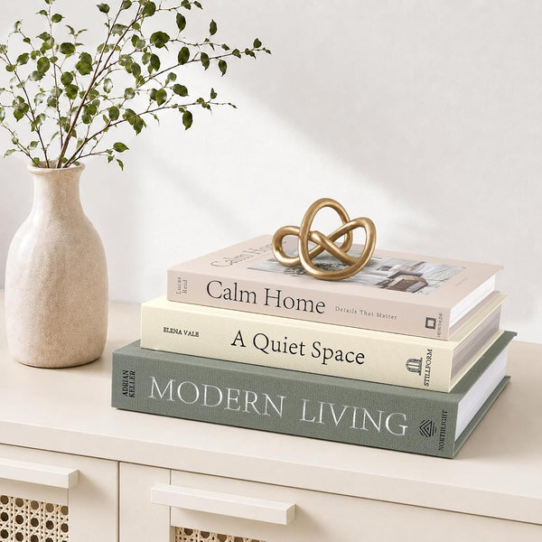Decorative Books for Home Decor, Set of 3 Stackable Fake Books for Coffee Table Bookshelf Decor, Modern Aesthetic Decorative Book for Home Living Room Bedroom Office Decoration, Sage Green1