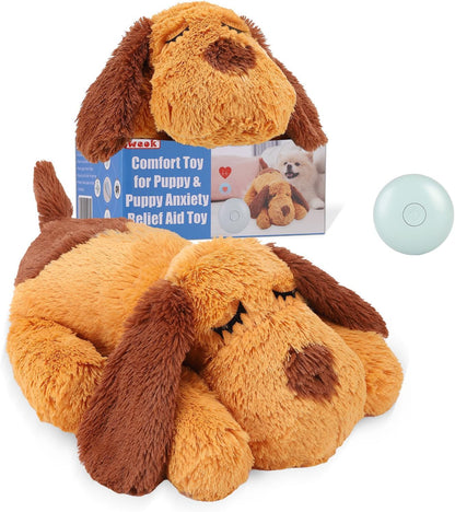 WEOK Heartbeat Puppy Toy, Comfort Cuddler Pillow, Dog Anxiety Relief Calming Aid,Heartbeat Stuffed Toy for Dogs,Puppy Heartbeat Toy Sleep Aid,Dog Heartbeat Toy for Pet10
