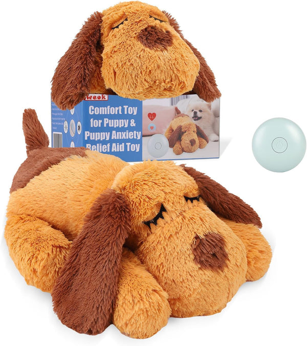 WEOK Heartbeat Puppy Toy, Comfort Cuddler Pillow, Dog Anxiety Relief Calming Aid,Heartbeat Stuffed Toy for Dogs,Puppy Heartbeat Toy Sleep Aid,Dog Heartbeat Toy for Pet10