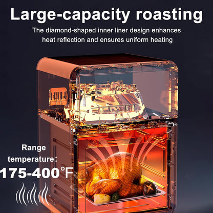 18QT Large Air Fryer Oven with Touch Screen Display, 10-In-1 Air Fry, Roast, Bake, Broil, Dry, Frozen, Proof Combo with Window, Family-Size, Multi-Function, Healthy Cooking 120V5