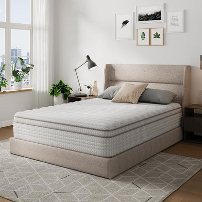 12 Inch King Size Mattress, Hypoallergenic & Back Pain Relief, Hybrid King Mattresses in a Box with Smarts Coils, Fiberglass Free Certipur-Us Certified Colchones No Box Spring Needed1