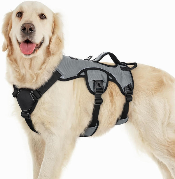 Rabbitgoo Escape Proof Dog Harness for Large, No Pull with Lift Handle | No Escape, Full Soft Padded, Reflective Adjustable Vest, Leash Clip for Walking Hiking Training, Black, Large28
