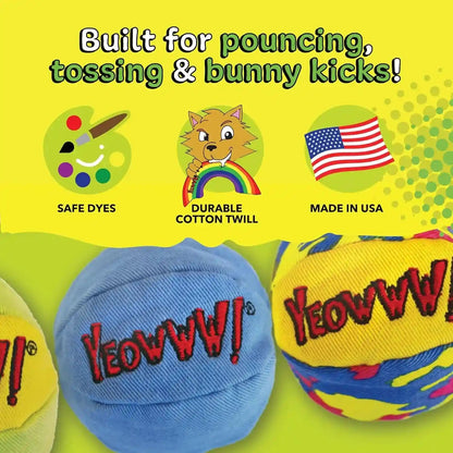 Yeowww! Catnip My Cats Balls Toys for Cats - 3-Pack - Durable Cotton Twill - Made in the USA - Stuffed with Organically Grown Catnip9