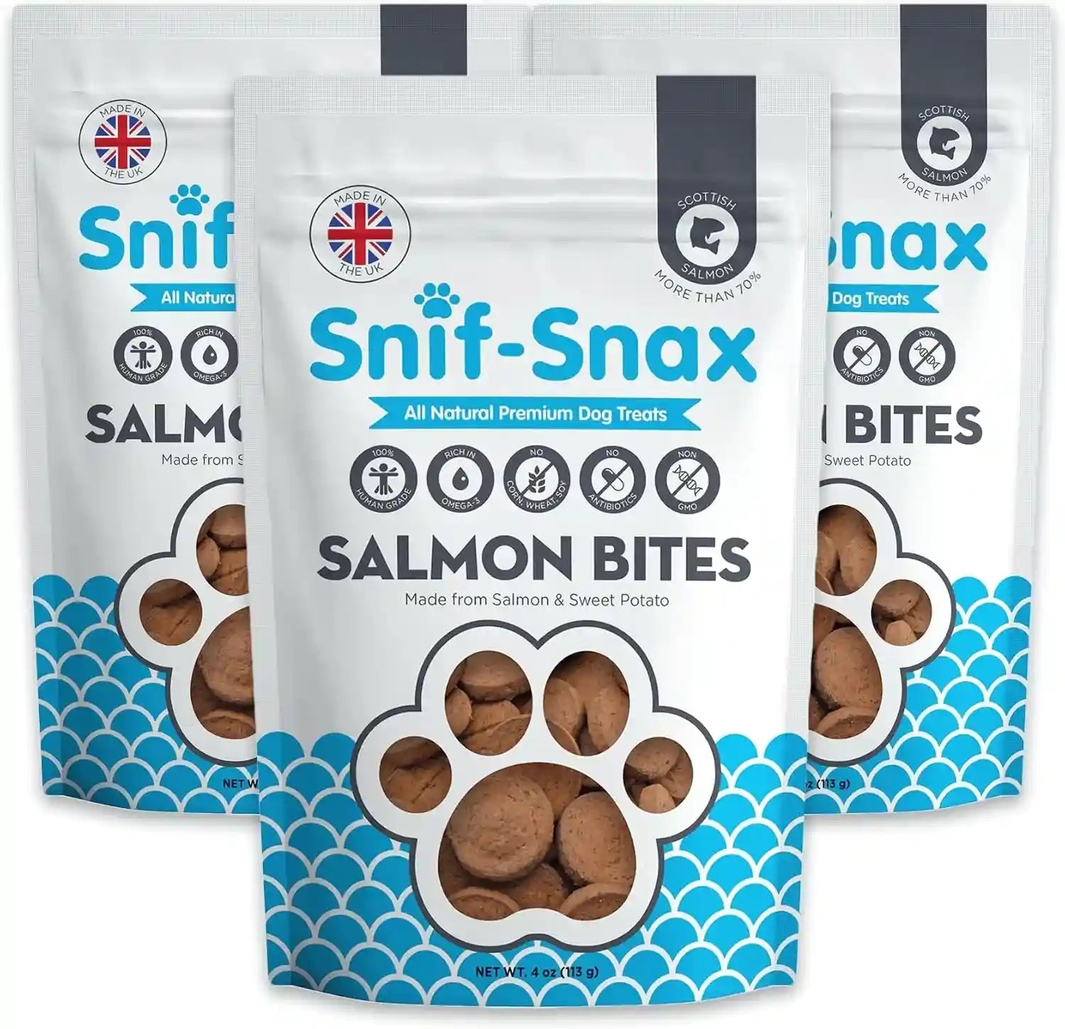 snif-snax-salmon-bites-dog-treats-3-pack-all-natural-human-grade-training-treats-for-dogs-healthy-grain-free-puppy-adult-rewards-protein-rich-soft-salmon-snacks