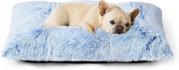 EHEYCIGA Fluffy Dog Crate Bed for Extra Large Dogs, Plush Faux Fur Pad, Calming anti Anxiety XL Bed for Crate, Washable Soft Warm Dog Mat with Non-Slip Bottom, Grey27