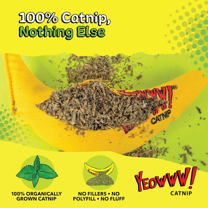 Yeowww! Catnip Chi-Cat-A Banana Toy for Cats - 7 Inches - Durable Cotton Twill - Made in the USA - Stuffed with Organically Grown Catnip7