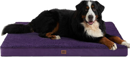 EHEYCIGA Orthopedic Dog Bed Large with Removable Washable Cover,Grey,41X27 | Egg Crate Foam Support,Durable Oxford Fabric,Non-Slip Bottom,Machine Washable,Soft Waterproof Plush Pet Bed Mat for Crate85