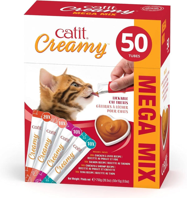 Catit Creamy Lickable Cat Treat – Hydrating and Healthy Treat for Cats of All Ages - Assortment, 72-Pack25