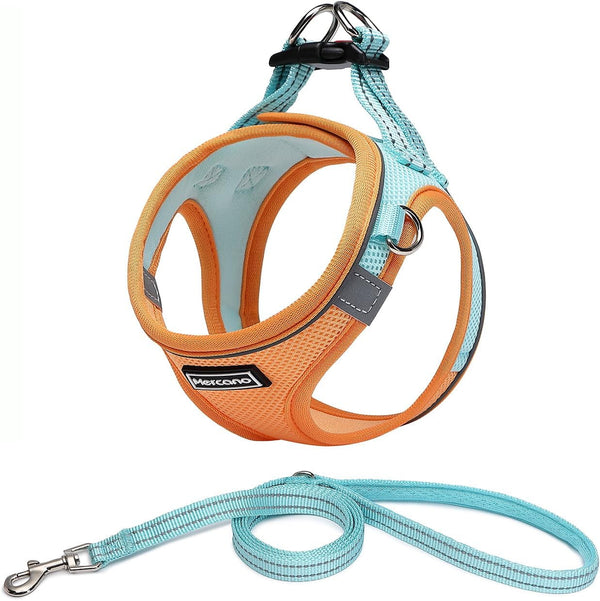 Mercano Soft Mesh Dog Harness and Leash Set, Step-In Reflective Breathable Lightweight Vest Harnesses with Safety Buckle for Small Dogs, Cats (Pink, S)15