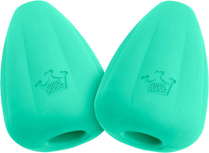 Chew King by Mammoth Premium Treat Dispensing Dog Toy, Durable Natural Rubber Chew Toy, Safety Air Vent, Interactive Enrichment Toy for Aggressive Chewers, Large Pack of 2- Teal1