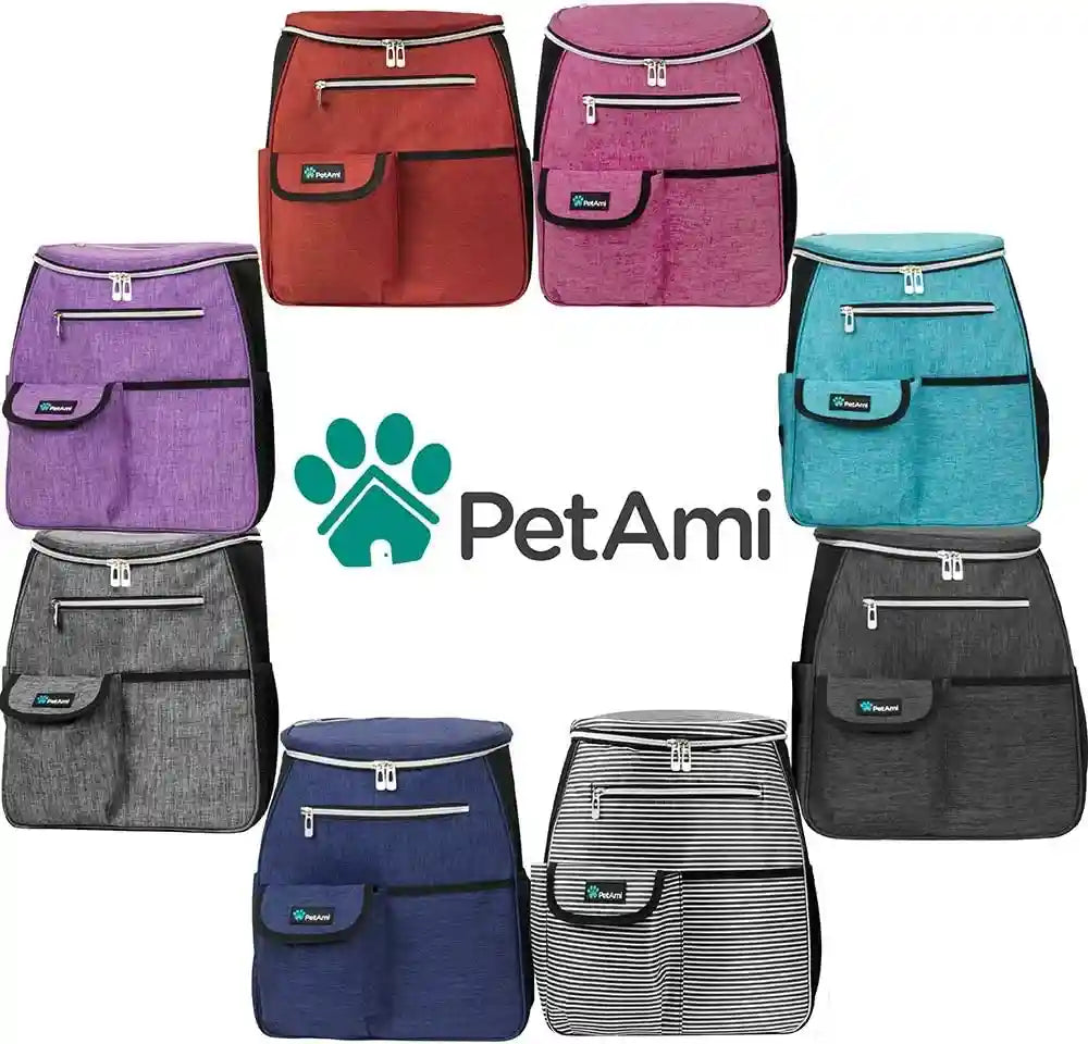 petami-dog-travel-bag-backpack-27l-airline-approved-pet-supplies-organizer-with-2-food-containers-2-collapsible-bowls-poop-bag-dispenser-weekend-road-trip-camping-dog-mom-gift-purple