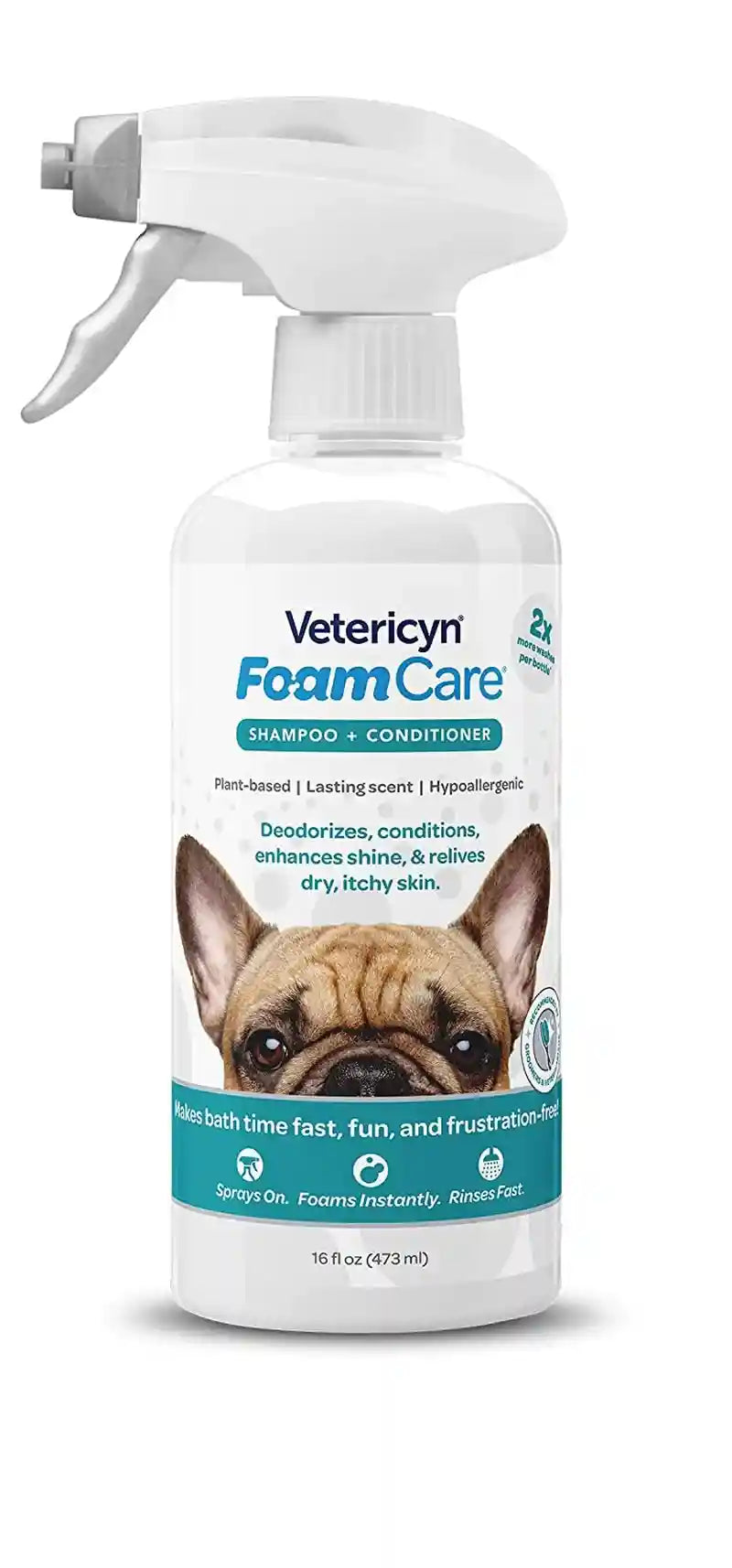 vetericyn-foamcare-dog-shampoo-and-conditioner-instant-foaming-spray-on-hypoallergenic-shampoo-plant-based-formula-for-dogs-and-cats-16-ounce