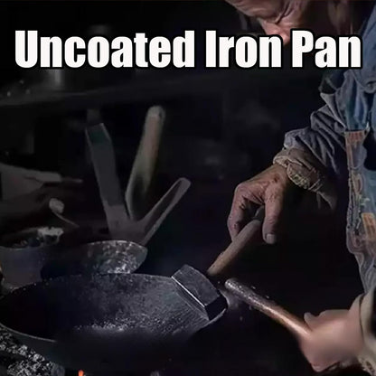 2026 New Japanese Cast Iron Cookware, Japanese Cast Iron Pot, Hand-Forged Non Stick Uncoated Iron Pan Wok with Lid, Woks & Stir-Fry Pans, for Gas and Induction Stoves (Hammer, 11In)6
