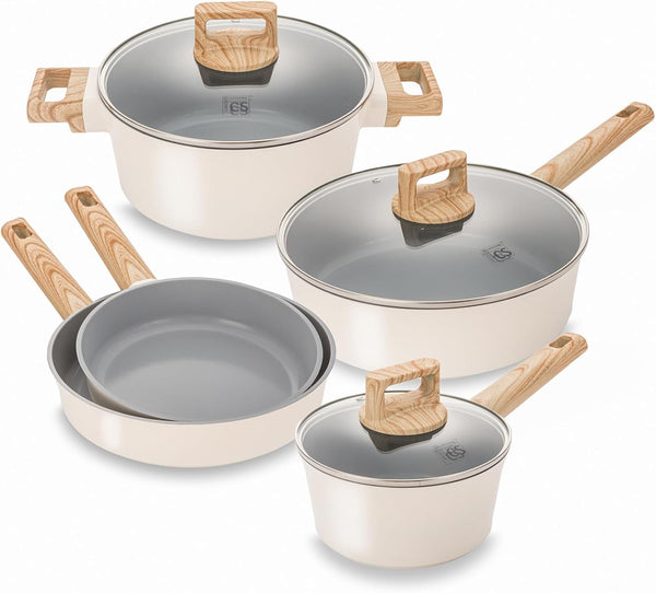 Nonstick Ceramic Cookware Set, Nonstick Pots and Pans Set with Stay-Cool Handles, Non-Toxic Ceramic Kitchen Cooking Set, Induction Compatible Dishwasher Safe, PFAS and PFOA Free1