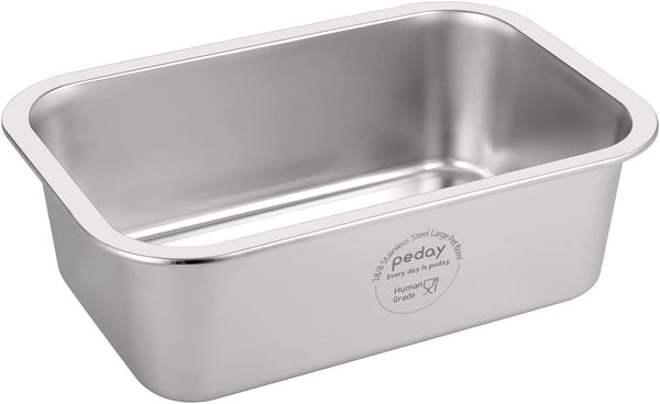 PEDAY 1.2 Gallon Large Dog Water Bowl | 18/8 Human Grade Stainless Steel - Silver Classic1