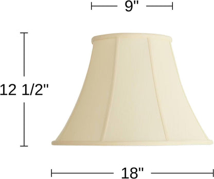 Pre-Assembled Ginna Creme Extra Large Bell Lamp Shade 9X18X13 (Spider) | 9" Top X 18" Bottom X 12.5" High X 13" Slant Replacement for Table + Floor Lamps Harp + Finial4