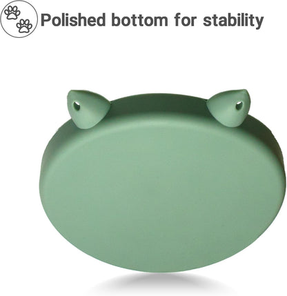 Bifeaw Slow Feeder Cat Bowl, Easy to Clean Silicone Bowl, Ideal for Dry and Wet Food (Green and Blue)4