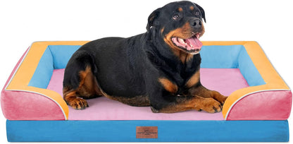Comfort Expression Orthopedic Dog Bed for Extra Large Dogs with Bolster | Waterproof Dog Couch Bed with Washable Cover & Non-Slip Bottom, Supportive Egg Crate Foam XL Pet Bed, 42X30 Inch81