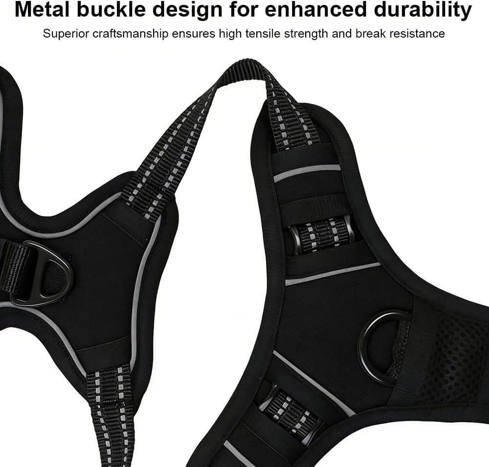 no-pull-dog-harness-adjustable-pet-vest-with-front-back-leash-clips-reflective-comfortable-vest-harness-for-large-dogs-easy-control-handle-for-walking-black-l