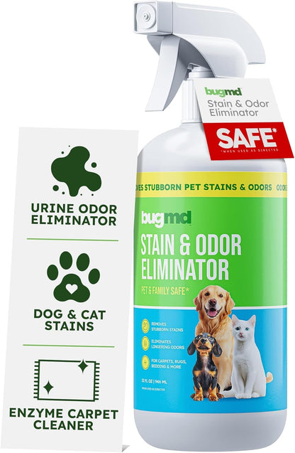 Bugmd Enzyme Cleaner for Dog & Cat Urine - Unscented | Pet Stain Destroyer, Odor Remover and Deodorizer for Carpet and Home | 32 Fl Oz1