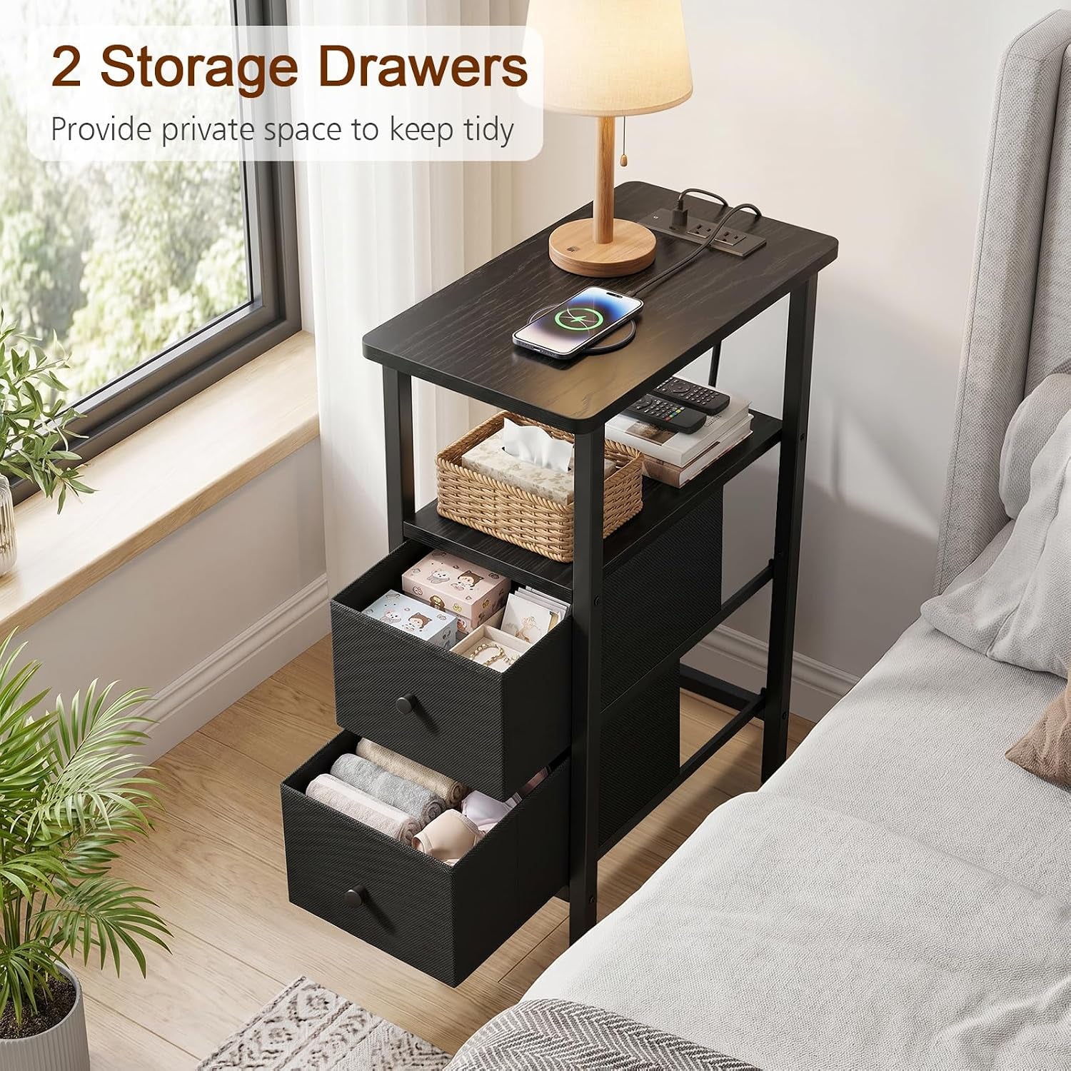 narrow-end-table-with-charging-station-small-nightstand-skinny-side-tables-living-room-with-2-fabric-drawers-slim-bedside-table-for-bedroom-small-spaces-couch-black